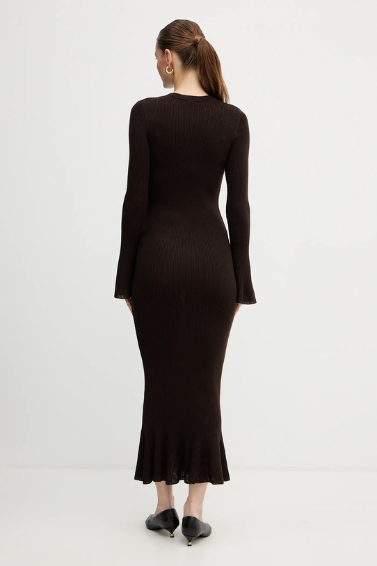 Luisa Spagnoli sukienka wełniana 100225 brązowy AW25