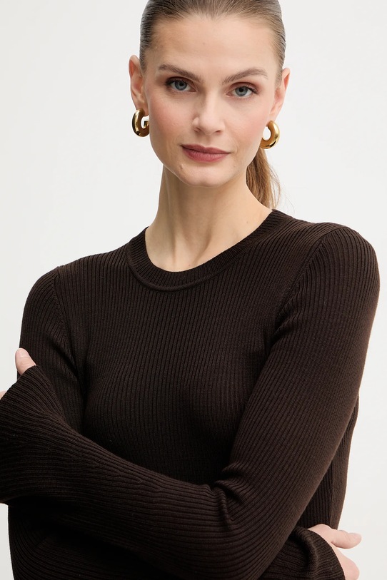 Luisa Spagnoli sukienka wełniana 100225 brązowy