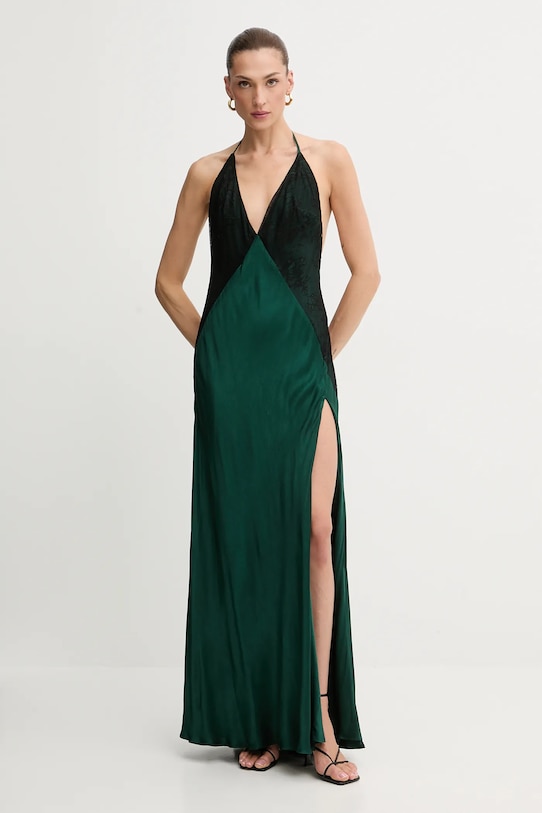 Bardot sukienka rozkloszowany zielony 59977DB