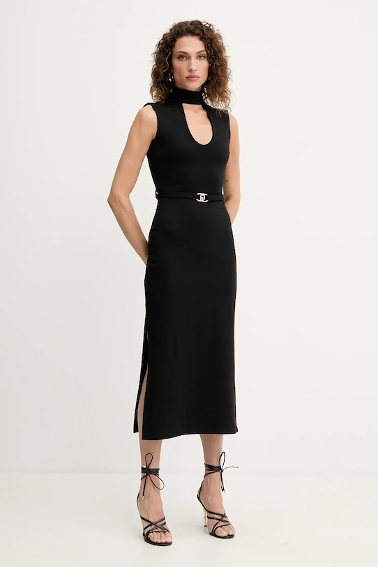 Liu Jo rochie midi negru MF5142.J9189