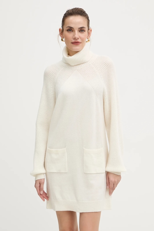 Liu Jo sukienka wełniana casual beżowy MF5063.MS009