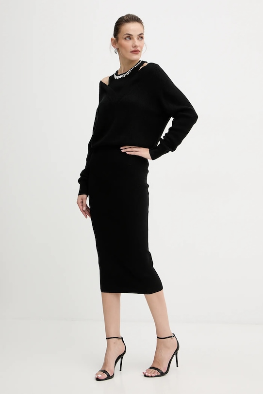 Liu Jo vestito con lana MF5161.MA85Q nero AW25