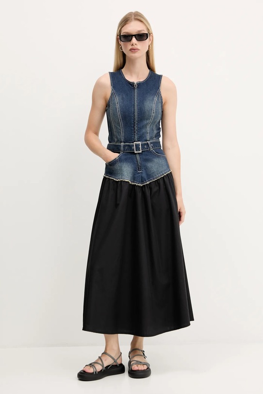 Desigual sukienka POPLIN casual granatowy 25WWVD03