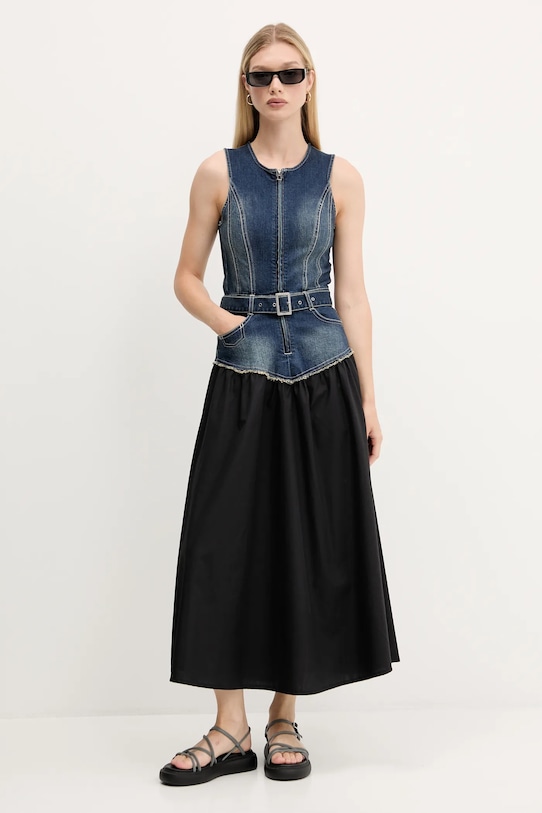 Šaty Desigual POPLIN midi námořnická modř 25WWVD03