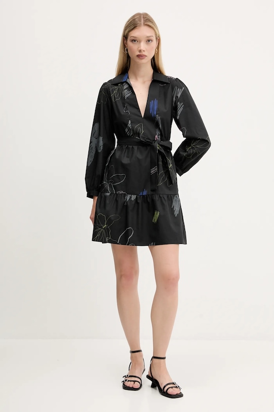 Βαμβακερό φόρεμα Desigual PISOS 25WWVW06 μαύρο AW25