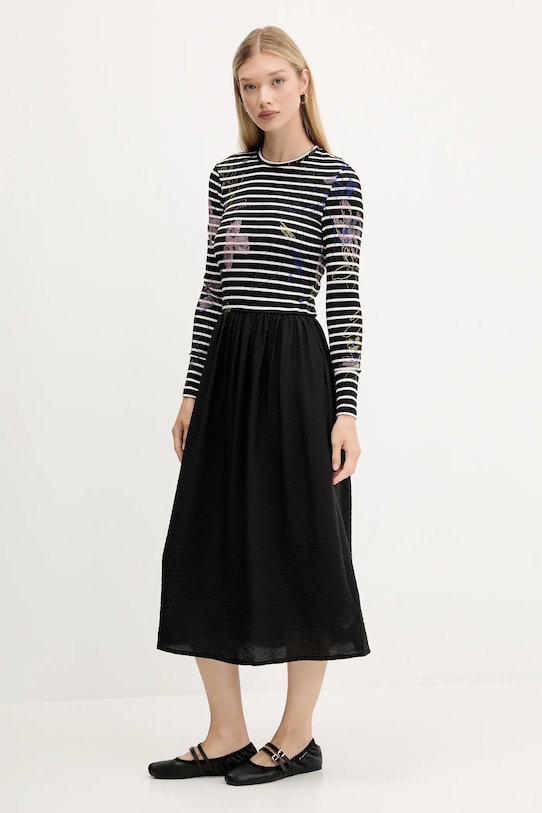 Obleka Desigual RAYA HIBRIDA 25WWVW15 črna AW25