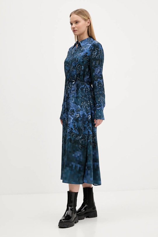 Desigual sukienka CAMISEROLICUAD 25WWVW23 niebieski AW25