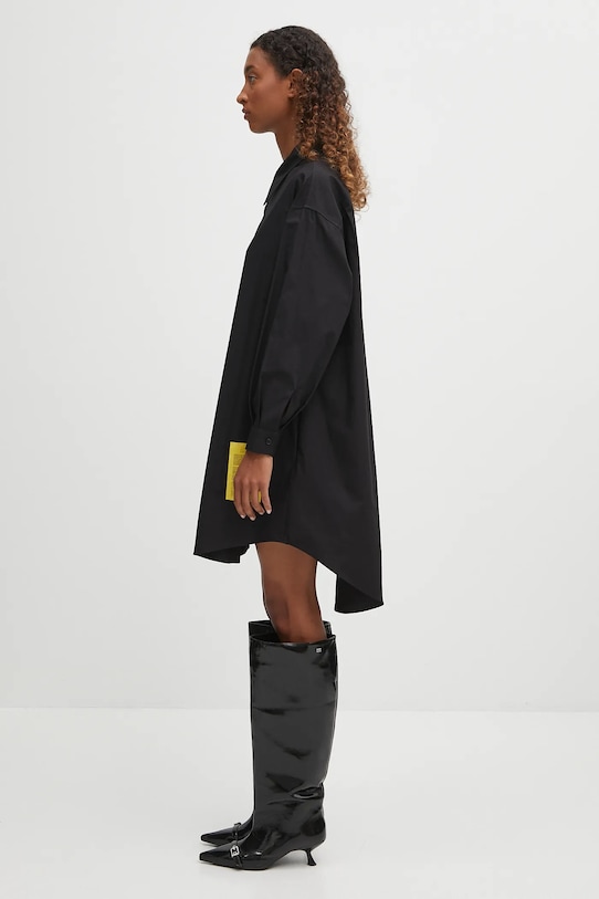 Βαμβακερό φόρεμα MM6 Maison Margiela S52CT0793.M35480.900 μαύρο AW25