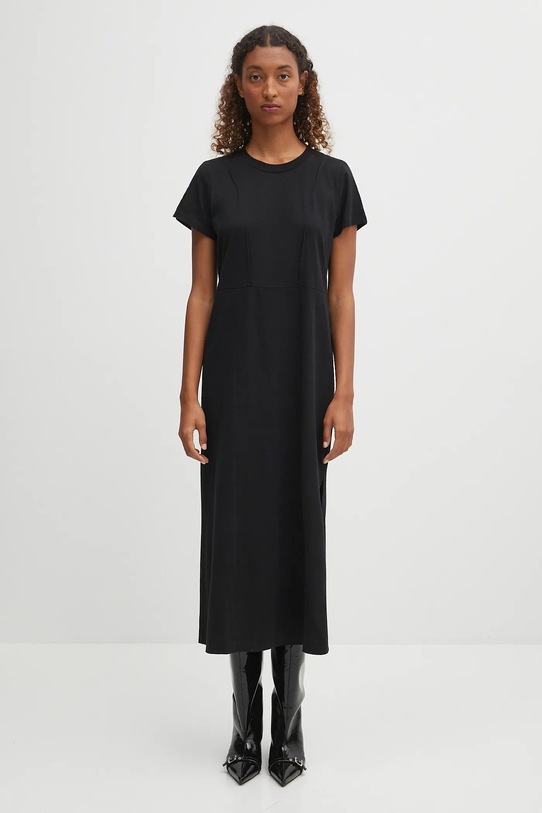 MM6 Maison Margiela sukienka bawełniana gładkie czarny S52DD0068.M20050.900
