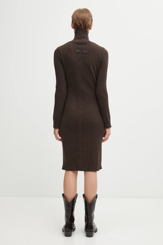 Odzież MM6 Maison Margiela sukienka z dodatkiem wełny S62DD0054.M13187.144 brązowy