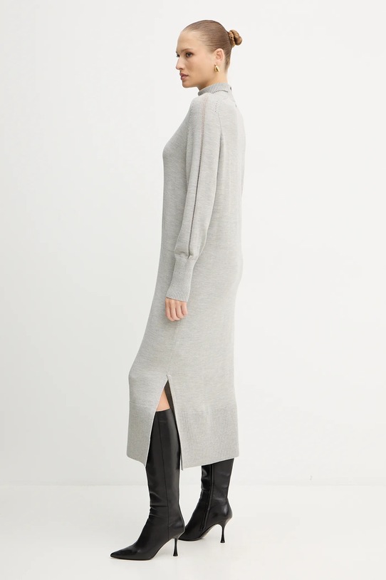 Vlněné šaty BOSS Orange 50548961 šedá AW25