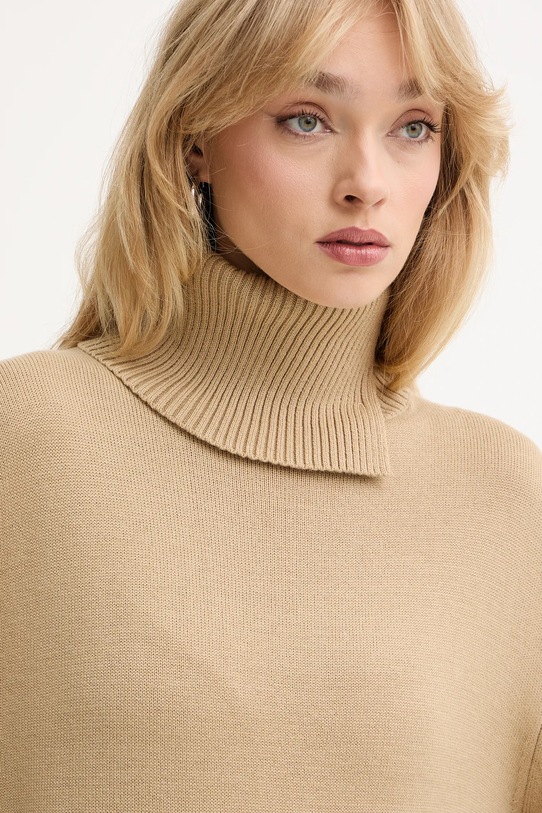 BOSS Orange sukienka z dodatkiem wełny beżowy 50550493