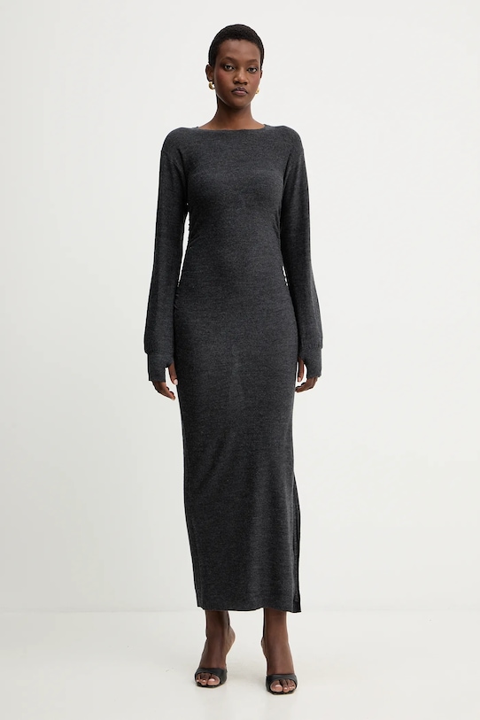 Marella sukienka wełniana casual szary 2523326025200