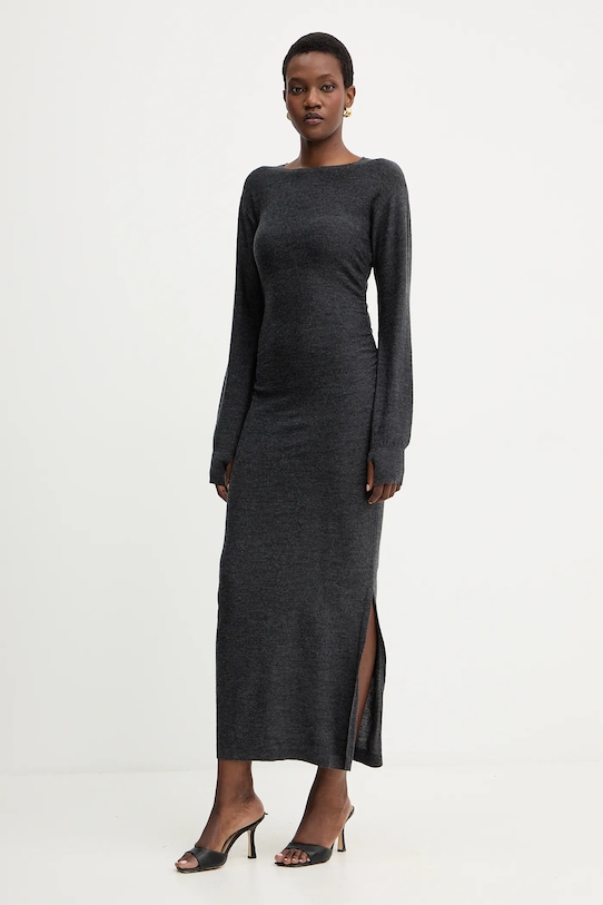 Marella sukienka wełniana 2523326025200 szary AW25