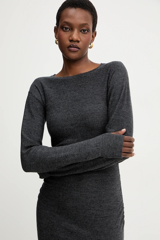 Marella sukienka wełniana szary 2523326025200