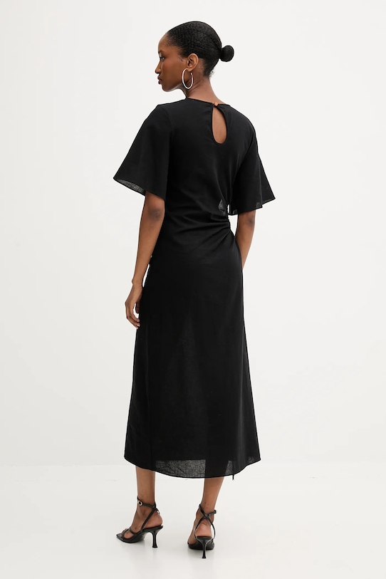 Ρούχα Φόρεμα με λινό Never Fully Dressed NFDDR2038 μαύρο