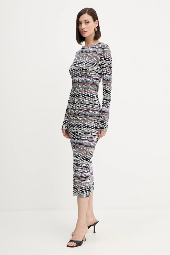 Obleka z volno Missoni DS25WG01.BK01C0 siva AW25