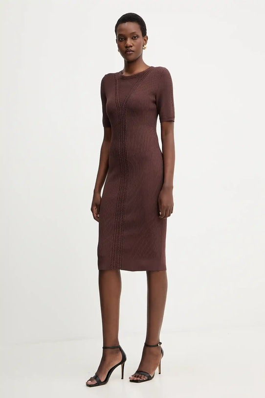 Φόρεμα Herve Leger Alina DCR8524107 καφέ AW25