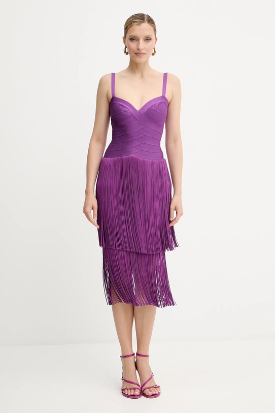 Odzież Herve Leger sukienka Georgia FRI8525605 fioletowy