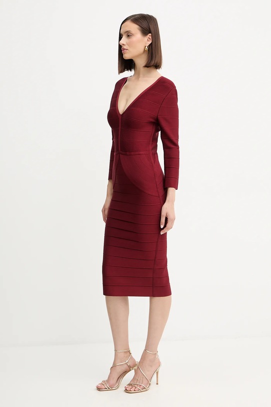 Herve Leger sukienka Athena DRB8536267 bordowy AW25