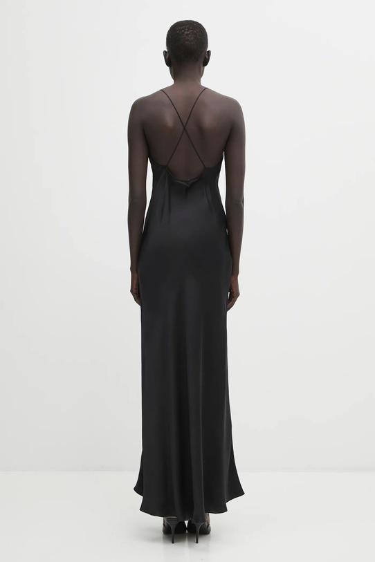 Odzież Anine Bing sukienka z dodatkiem jedwabiu laurel A.02.11285 czarny