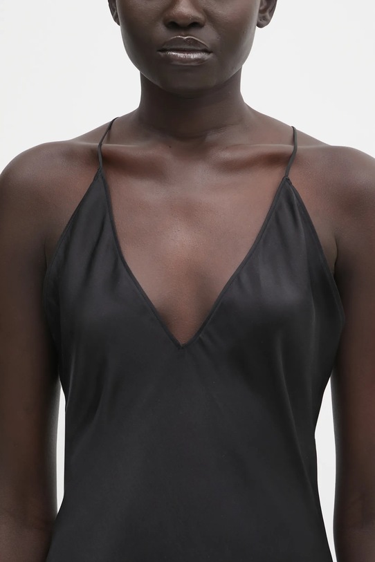 Anine Bing sukienka z dodatkiem jedwabiu laurel czarny A.02.11285