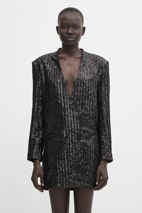 Anine Bing sukienka veneda wzorzyste czarny A.02.11689