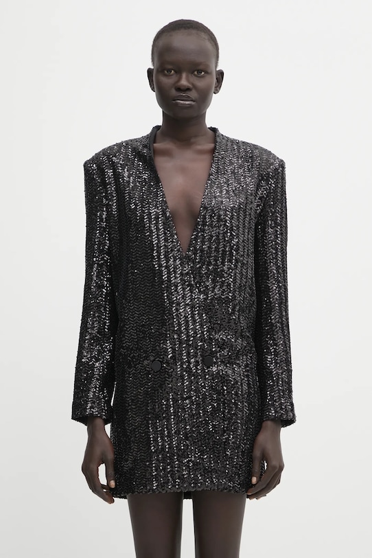 Anine Bing sukienka veneda wzorzyste czarny A.02.11689