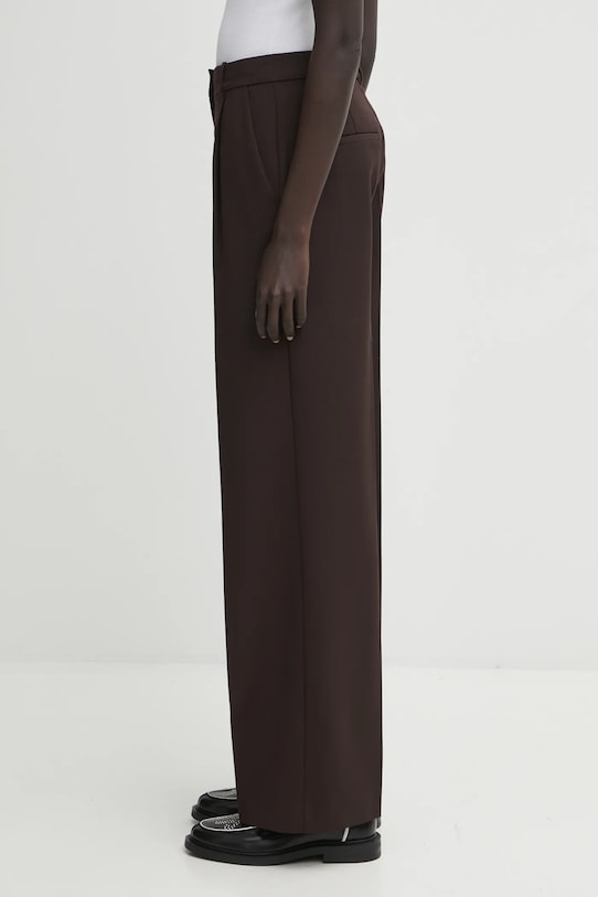 Anine Bing spodnie z dodatkiem wełny trent A.03.11187 brązowy AW25