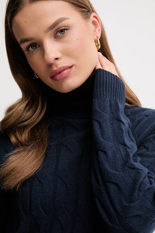 Tommy Hilfiger sukienka z dodatkiem wełny WW0WW46429 granatowy