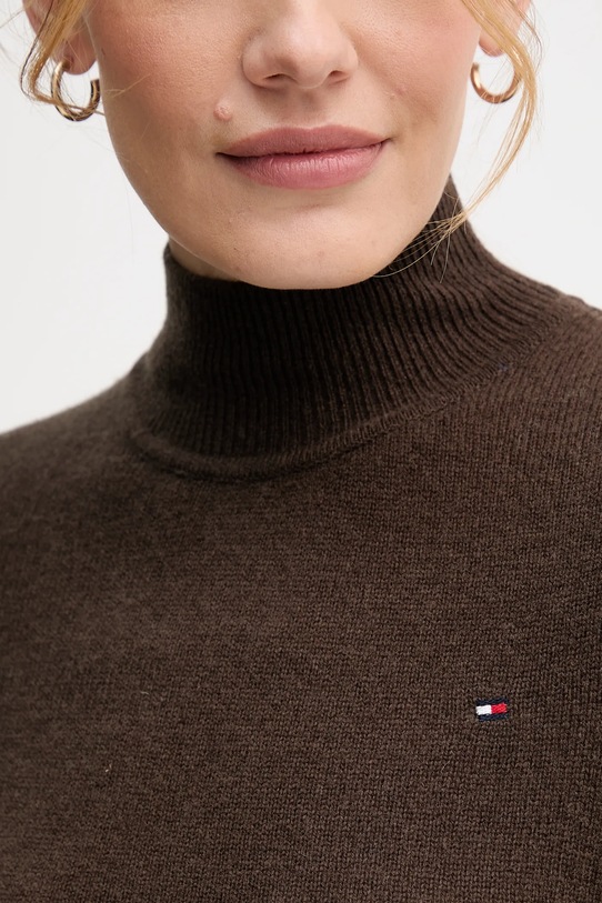 Tommy Hilfiger sukienka wełniana WW0WW47303 brązowy