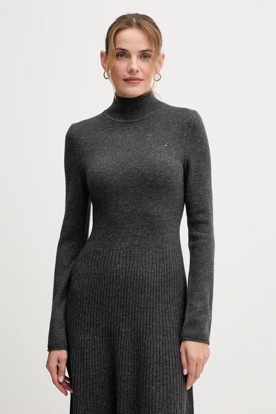 Шерстяное платье Tommy Hilfiger серый WW0WW47303