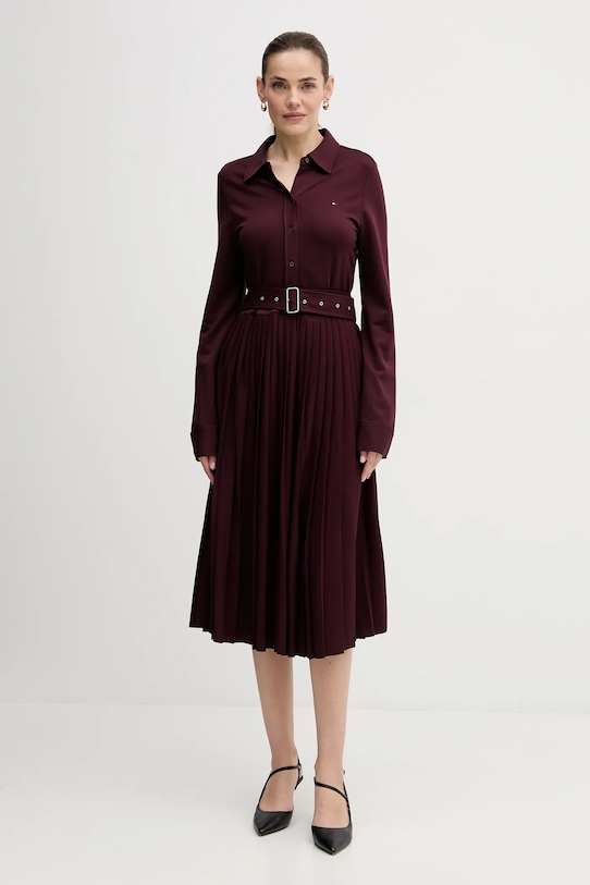 Tommy Hilfiger vestito midi granata WW0WW48398