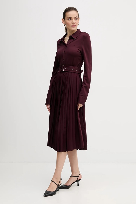Tommy Hilfiger sukienka WW0WW48398 bordowy AW25