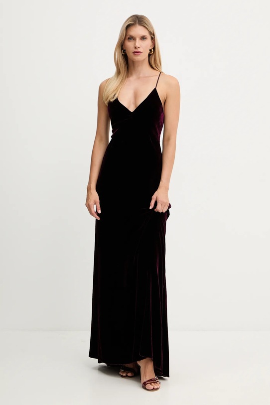 Forte Forte sukienka z dodatkiem jedwabiu 14351.mydress bordowy AW25