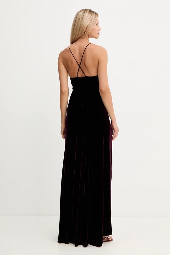 Odzież Forte Forte sukienka z dodatkiem jedwabiu 14351.mydress bordowy