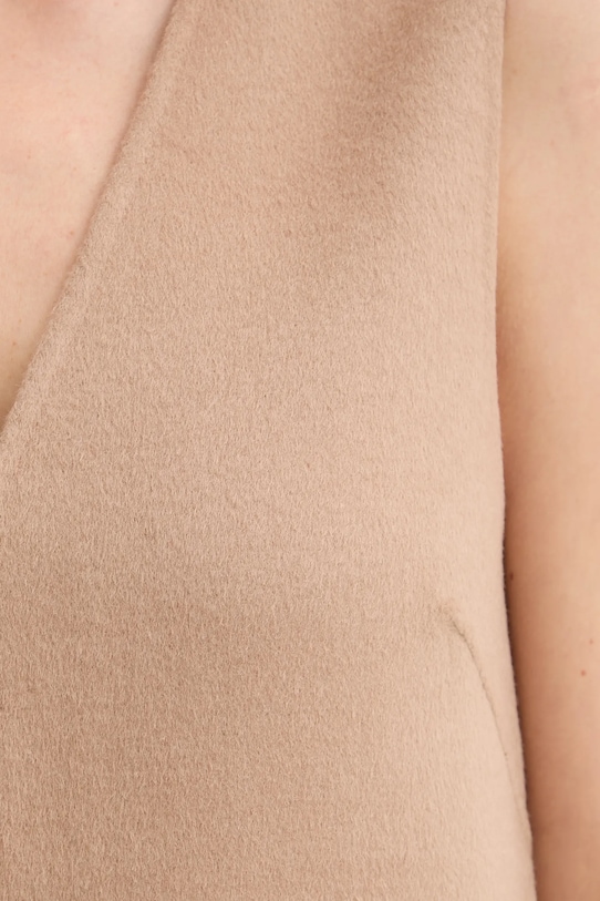 Calvin Klein sukienka z dodatkiem wełny LV044D017G beżowy