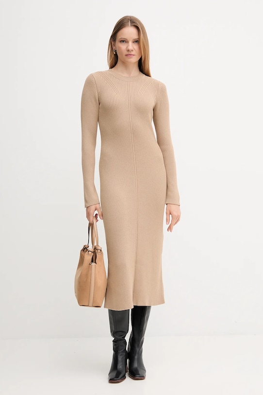 Barbour sukienka bawełniana ANASTASIA LDR0936 zielony AW25