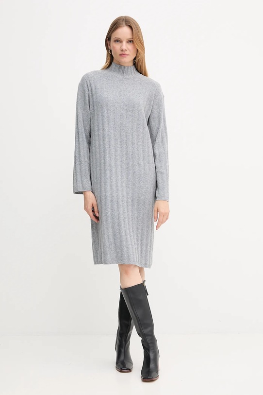 Barbour sukienka z wełną SOPHIA casual szary LDR0939