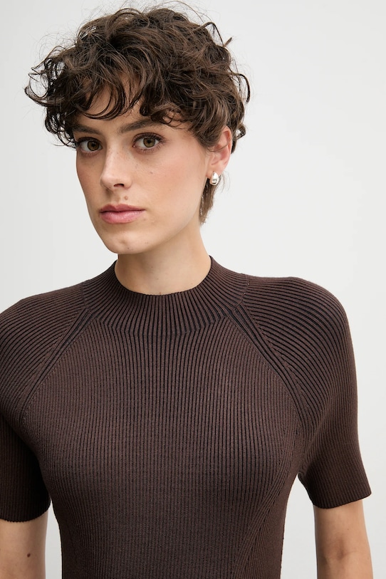 Šaty Calvin Klein Jeans LV047D318G hnedá