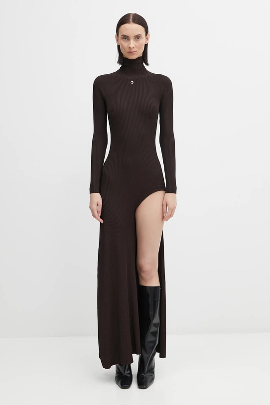 Сукня Coperni Leg Cut-Out Rib Gown casual коричневий COPML155Y3011