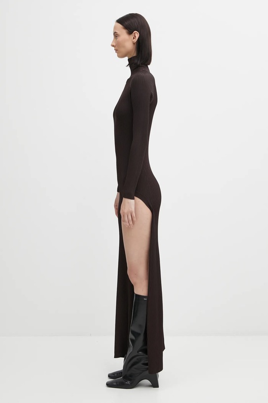 Сукня Coperni Leg Cut-Out Rib Gown COPML155Y3011 коричневий AW25