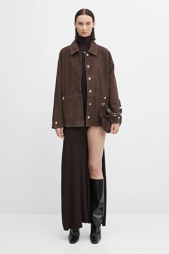 Coperni sukienka Leg Cut-Out Rib Gown COPML155Y3011