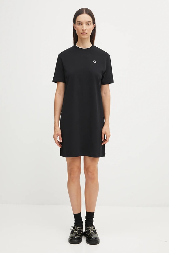 Fred Perry sukienka z elastanem czarny D1173