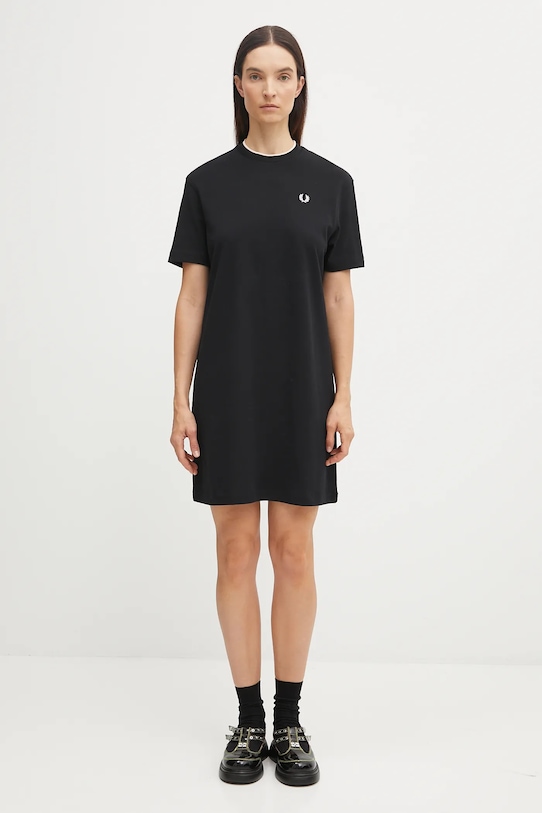 Fred Perry sukienka z elastanem czarny D1173
