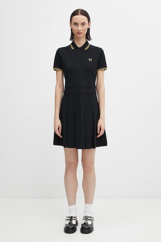 Fred Perry sukienka bawełniana D1177 czarny
