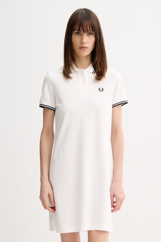 Fred Perry sukienka z elastanem biały D3600