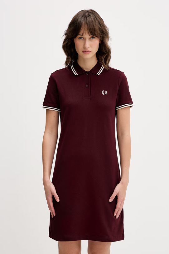 Fred Perry dress button down collar maroon D3600
