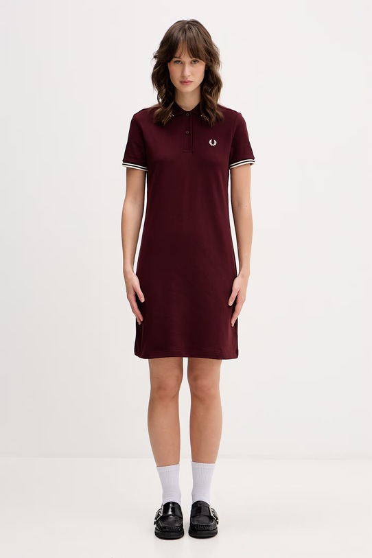 Fred Perry sukienka D3600 bordowy