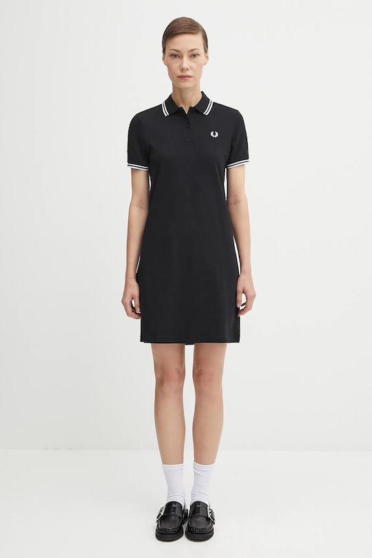 Fred Perry sukienka z elastanem czarny D3600